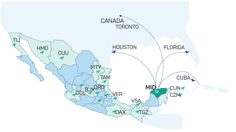 Yucatán limita con el Golfo de México al norte y oeste; limita con Campeche al suroeste, y Quintana Roo al este y suroeste. 