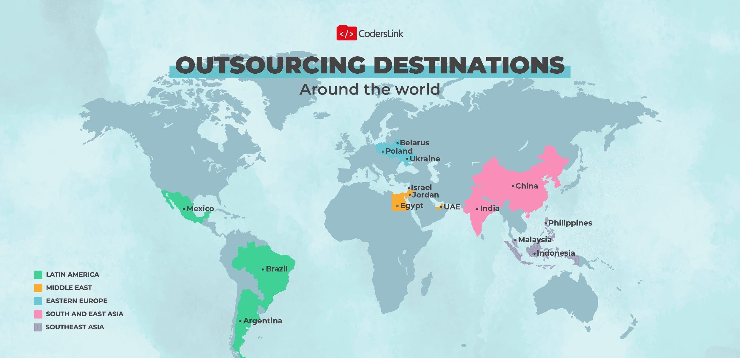 outsourcing destinations around the world